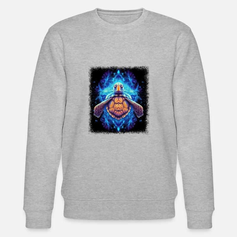 statement global peace flower power - Stanley/Stella Unisex Bio-Sweatshirt CHANGER  - Grau meliert