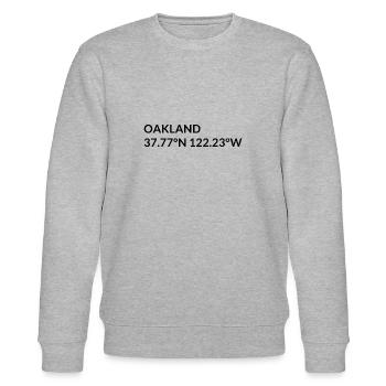Oakland California USA Koordinaten - Stanley/Stella Unisex Bio-Sweatshirt CHANGER  - Grau meliert - Vorne - Nik (191cm) & Marisol (170cm)
