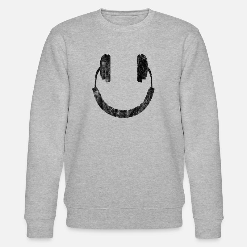 Musik - Kopfhörer - Smiley - Stanley/Stella Unisex Bio-Sweatshirt CHANGER  - Grau meliert