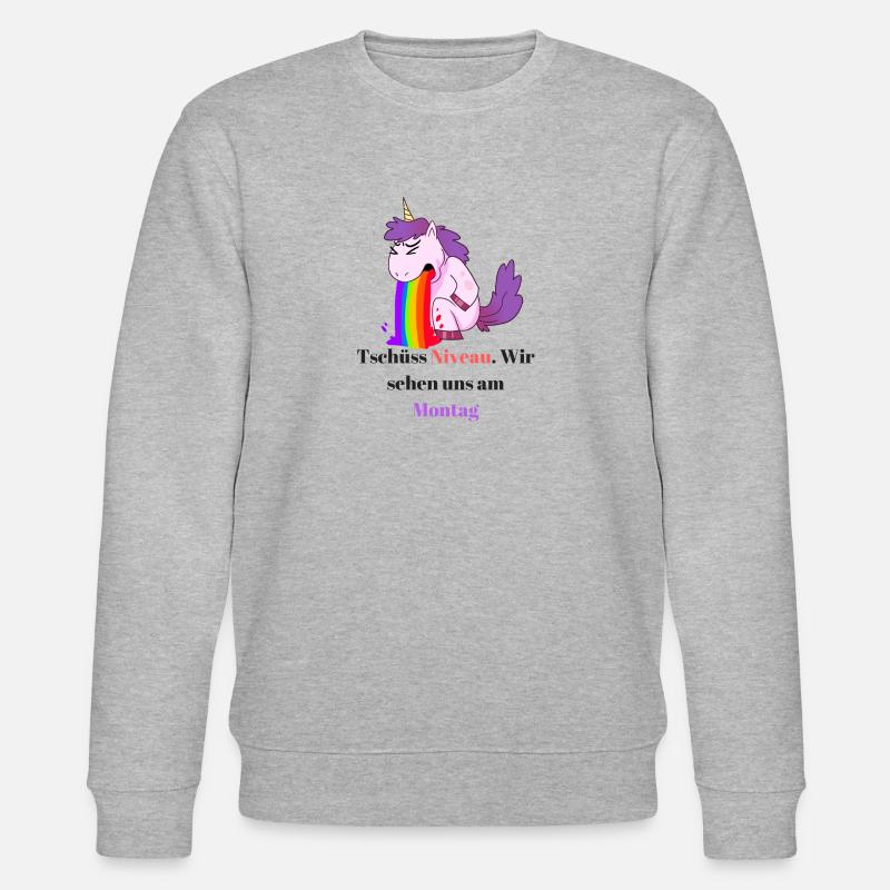 Einhorn Comic Sprüche Design - Stanley/Stella Unisex Bio-Sweatshirt CHANGER  - Grau meliert