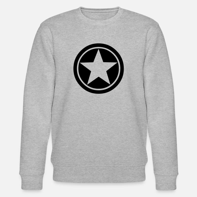 Star Circle Symbol - Stanley/Stella Unisex Bio-Sweatshirt CHANGER  - Grau meliert