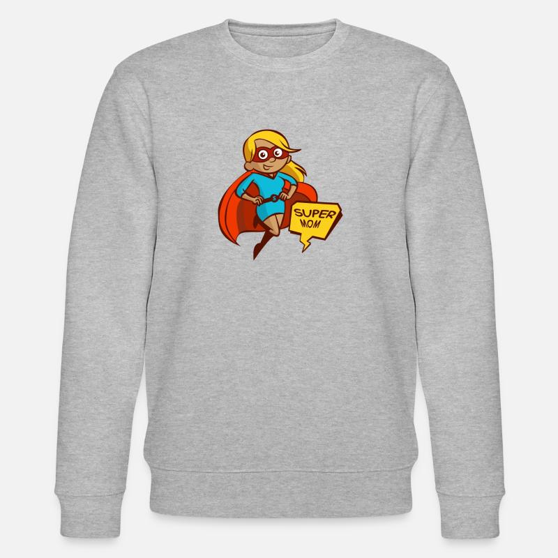 SUPER MOM - Stanley/Stella CHANGER Unisex Organic Sweatshirt - heather grey