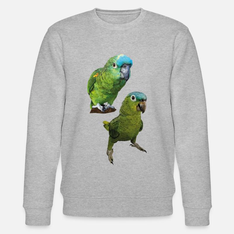 Amazonas-Papageien - Stanley/Stella Unisex Bio-Sweatshirt CHANGER  - Grau meliert