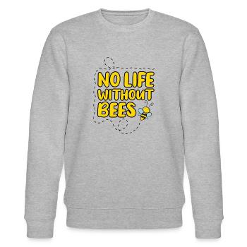 No Life Without Bees - Save the Bees - Sweat bio CHANGER Stanley/Stella Unisexe - gris chiné - Devant - Nik (191cm) & Marisol (170cm)