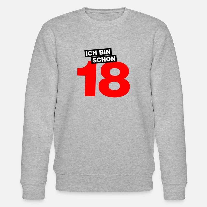 Ich bin schon 18 - Stanley/Stella Unisex Bio-Sweatshirt CHANGER  - Grau meliert