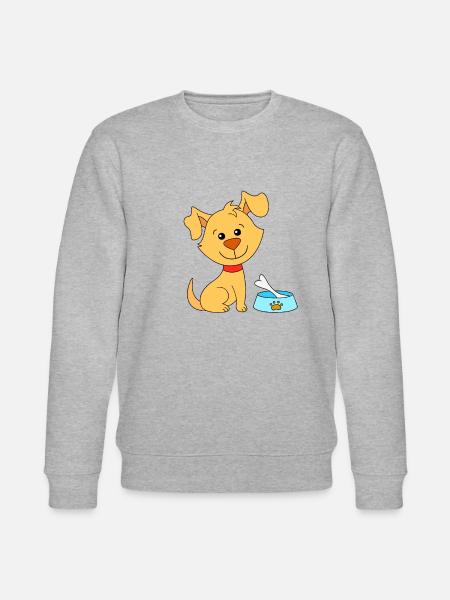 Welpe Hundewelpe Kleiner Hund für Kinder - Stanley/Stella Unisex Bio-Sweatshirt CHANGER - Grau meliert