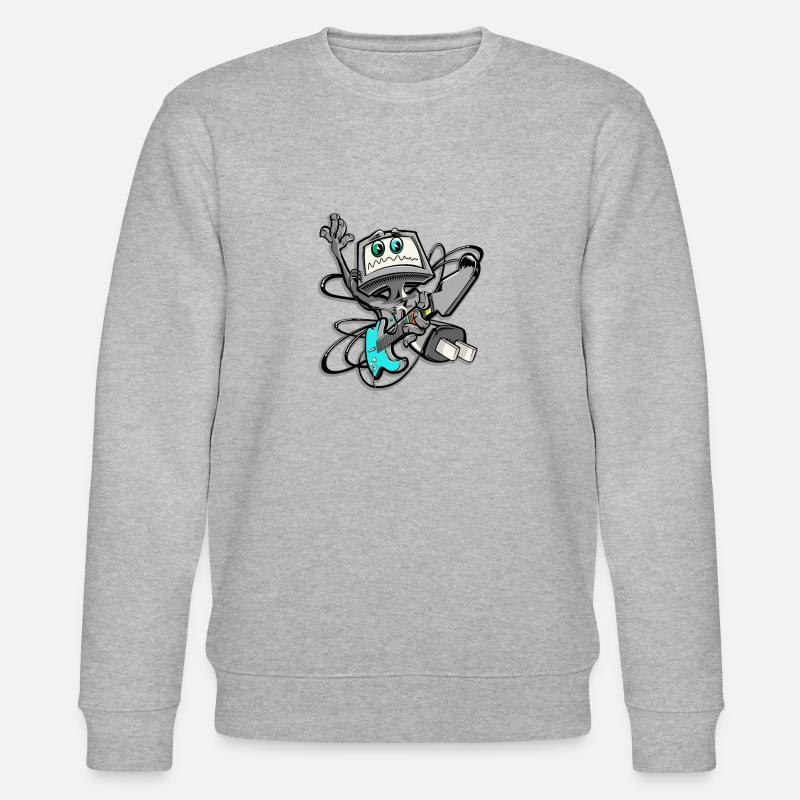 Cooler Computer Gitarrist im Elektrostyle - Stanley/Stella Unisex Bio-Sweatshirt CHANGER  - Grau meliert