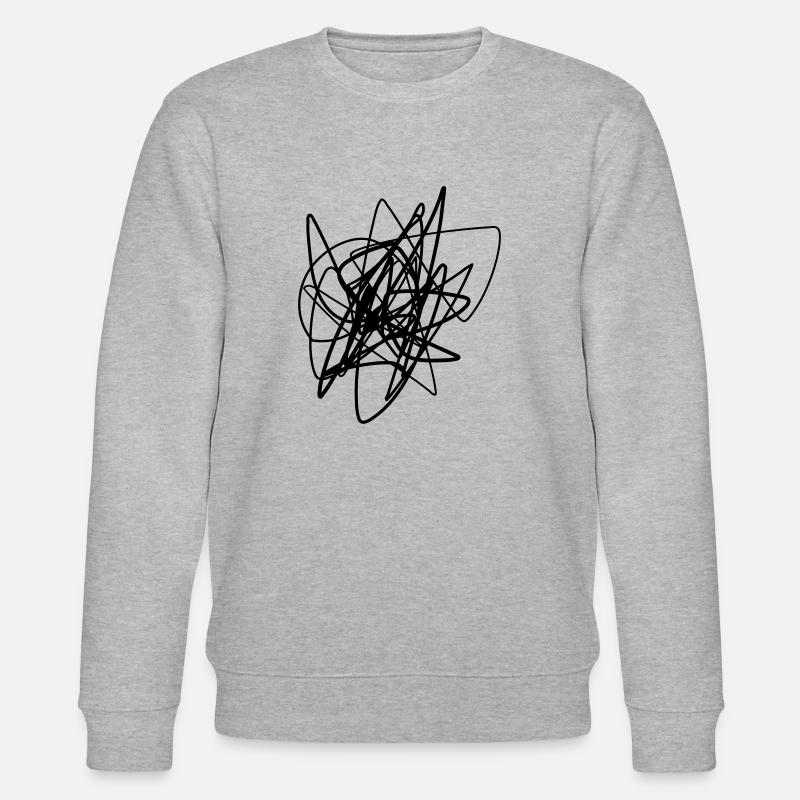 Scribbled chaotic strokes pattern - Stanley/Stella CHANGER Unisex Organic Sweatshirt - heather grey