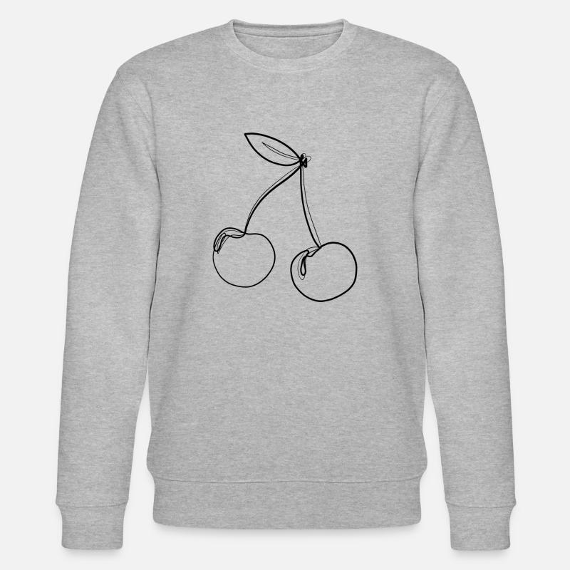 Kirsche cherry one line - Stanley/Stella Unisex Bio-Sweatshirt CHANGER  - Grau meliert