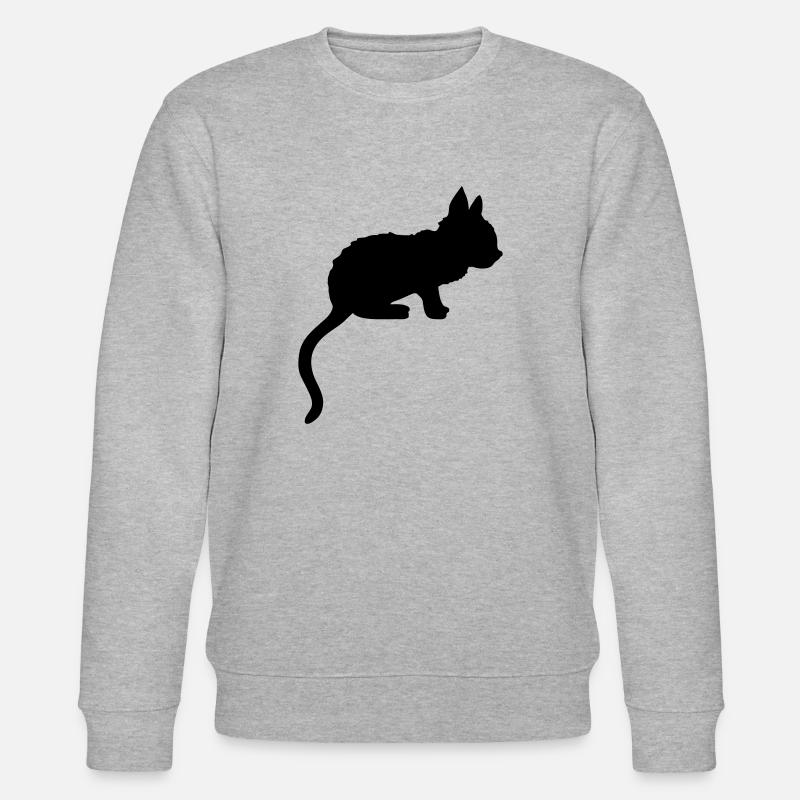 Silhouette shadow cute kitten - Stanley/Stella CHANGER Unisex Organic Sweatshirt - heather grey