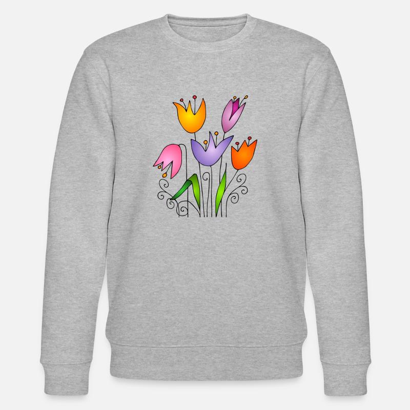 Flowers - Stanley/Stella CHANGER Unisex Organic Sweatshirt - heather grey