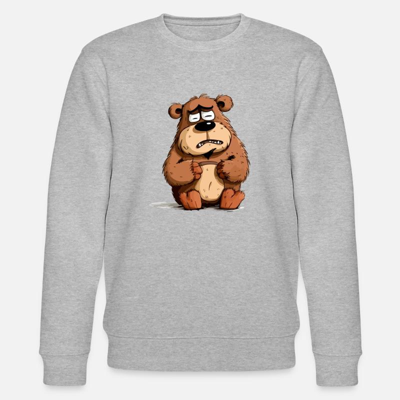 Jacky the grumpy bear - Stanley/Stella CHANGER Unisex Organic Sweatshirt - heather grey