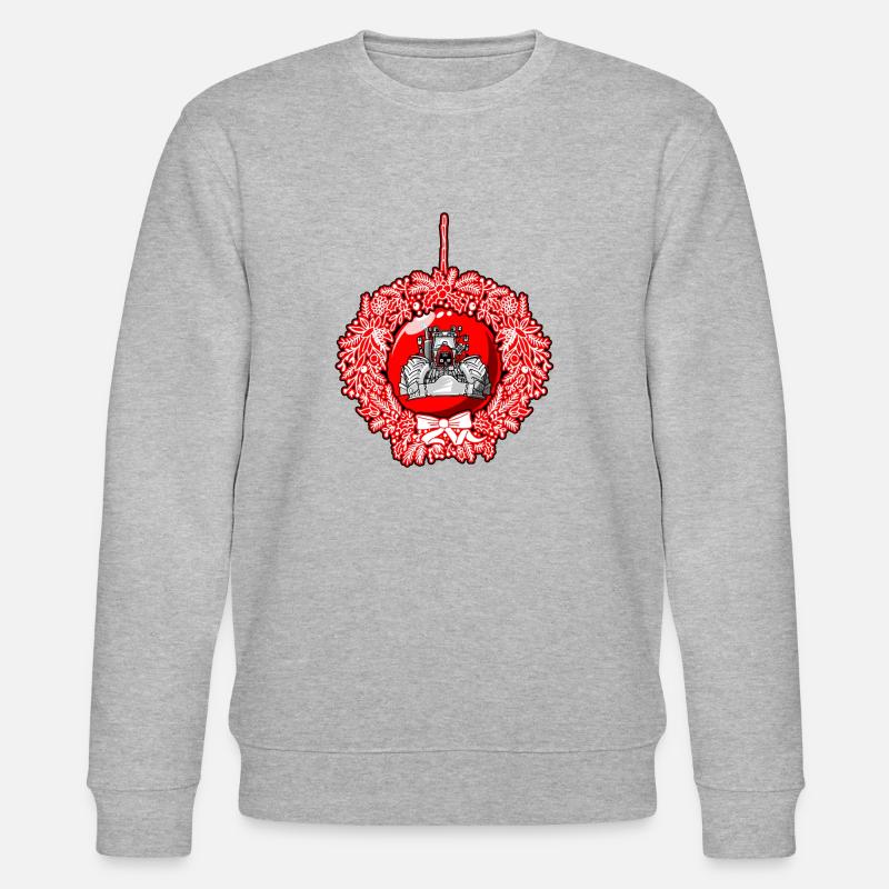 Weihnachtskranz Roter Traktor - Stanley/Stella Unisex Bio-Sweatshirt CHANGER  - Grau meliert