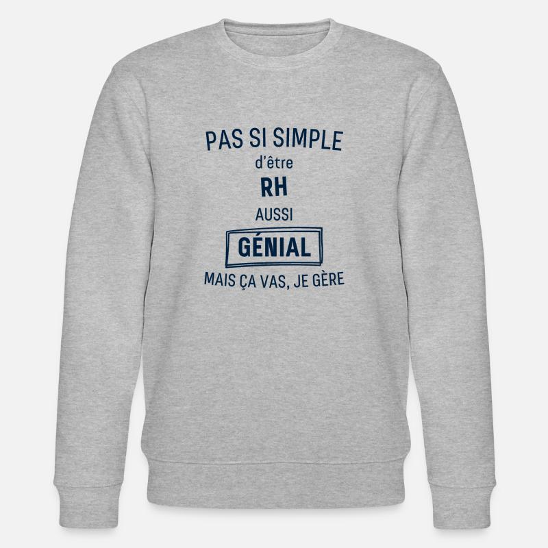 Rh Génial bleu - Sweat bio CHANGER Stanley/Stella Unisexe - gris chiné