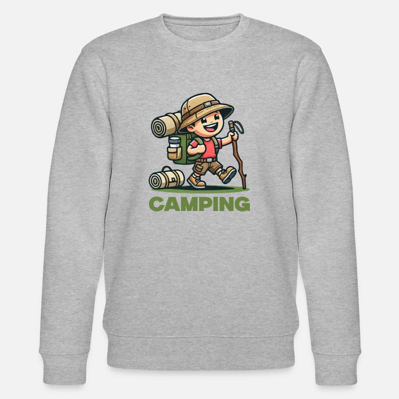 Wandern Comic Trekking - Stanley/Stella Unisex Bio-Sweatshirt CHANGER  - Grau meliert