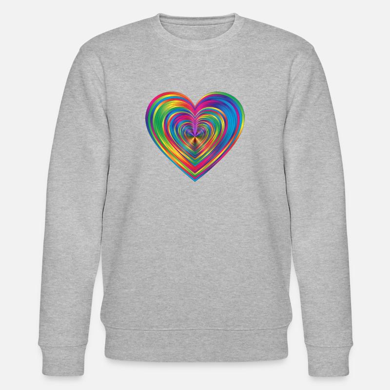 Regenbogen herz - Stanley/Stella Unisex Bio-Sweatshirt CHANGER  - Grau meliert