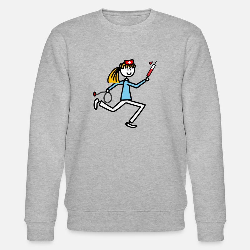 Krankenschwester - Stanley/Stella Unisex Bio-Sweatshirt CHANGER  - Grau meliert