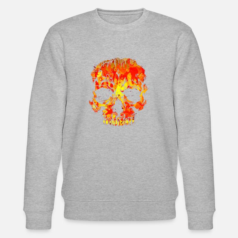 Skull (Hell) - Stanley/Stella CHANGER Unisex Organic Sweatshirt - heather grey