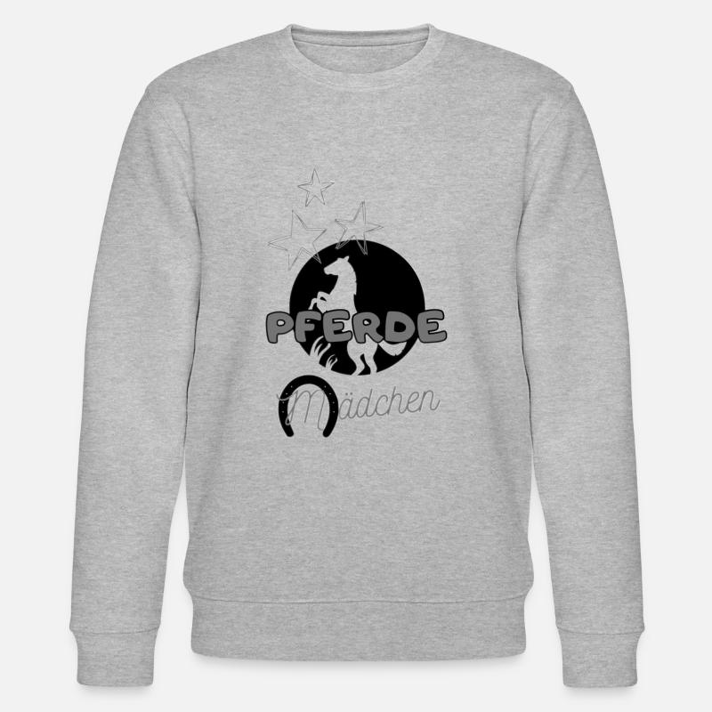 I love clothes / Pferde Mädchen (dunkles Design) - Stanley/Stella Unisex Bio-Sweatshirt CHANGER  - Grau meliert