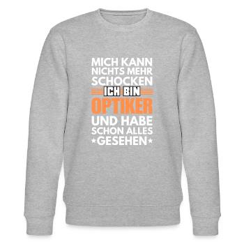 Nicht schockbarer Optiker - Stanley/Stella Unisex Bio-Sweatshirt CHANGER  - Grau meliert - Vorne - Nik (191cm) & Marisol (170cm)