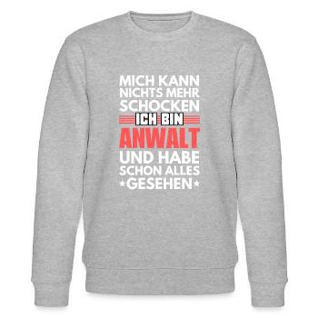 Unshockable lawyer - Stanley/Stella CHANGER Unisex Organic Sweatshirt - heather grey - Front - Nik (191cm) & Marisol (170cm)