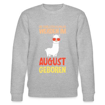 August Geburtstag Alpaka Spruch Lustig - Stanley/Stella Unisex Bio-Sweatshirt CHANGER  - Grau meliert - Vorne - Nik (191cm) & Marisol (170cm)