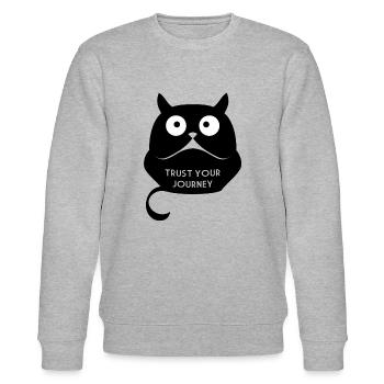 Faites confiance à votre voyage - Katze - Reise - Sweat bio CHANGER Stanley/Stella Unisexe - gris chiné - Devant - Nik (191cm) & Marisol (170cm)