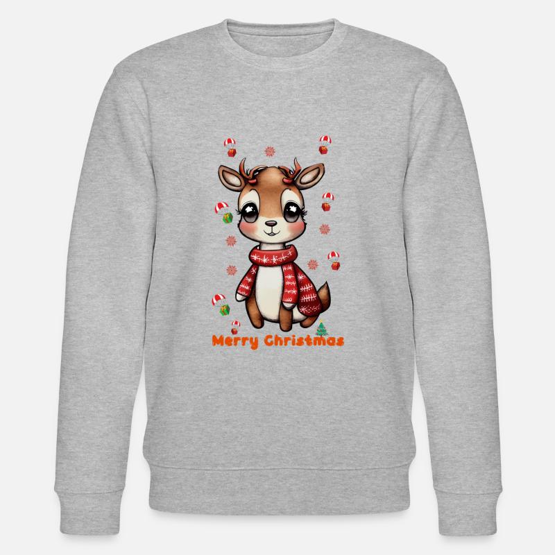 fröhliche Weihnachten - Stanley/Stella Unisex Bio-Sweatshirt CHANGER  - Grau meliert