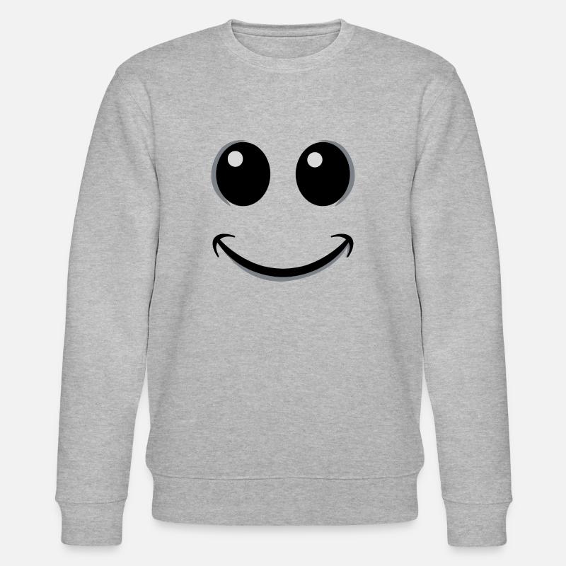 glückliches Gesicht - Stanley/Stella Unisex Bio-Sweatshirt CHANGER  - Grau meliert