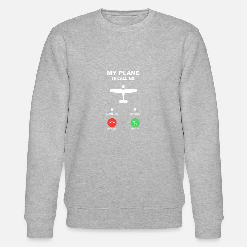 flugzeug anruf pilot fliegen - Stanley/Stella Unisex Bio-Sweatshirt CHANGER  - Grau meliert