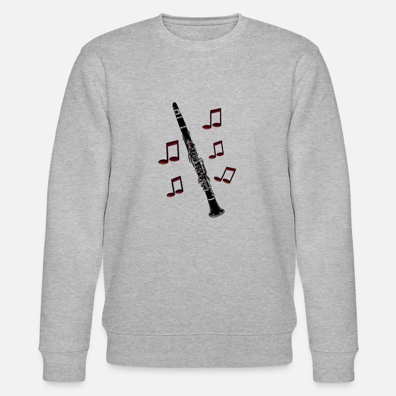 Clarinet notes red - Stanley/Stella CHANGER Unisex Organic Sweatshirt - heather grey