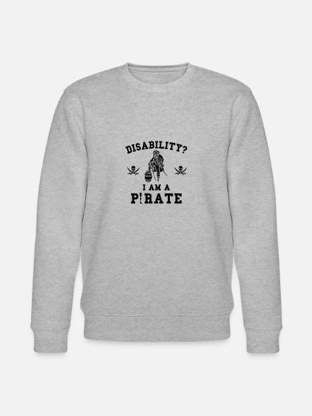 Disability Pirate - Disability Awareness Day - Stanley/Stella CHANGER Unisex Organic Sweatshirt - heather grey