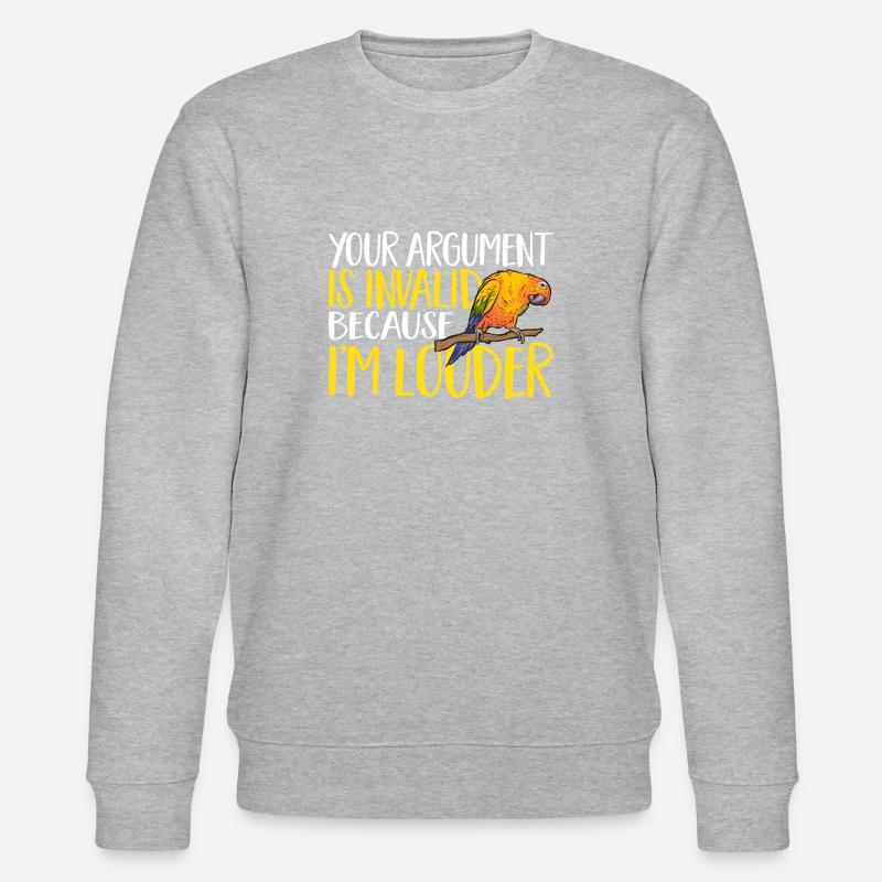 Perruche, Perroquet, Perruche, Oiseau - Sweat bio CHANGER Stanley/Stella Unisexe - gris chiné
