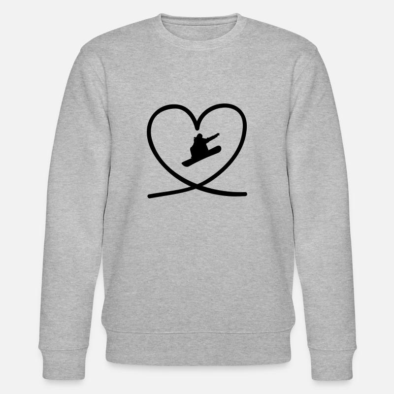 I love snowboarding - Stanley/Stella Unisex Bio-Sweatshirt CHANGER  - Grau meliert