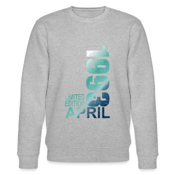 Limited Edition 30th birthday 1993 April born - Stanley/Stella CHANGER Unisex Organic Sweatshirt - heather grey - Front - Nik (191cm) & Marisol (170cm)
