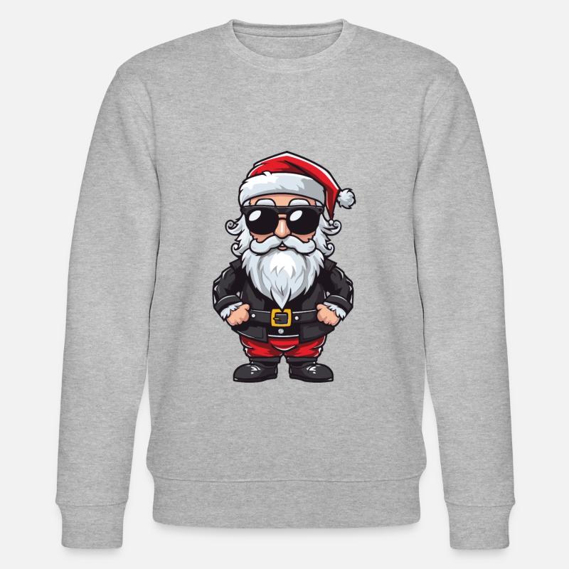 Santa Weihnachtsmann Comic - Stanley/Stella Unisex Bio-Sweatshirt CHANGER  - Grau meliert