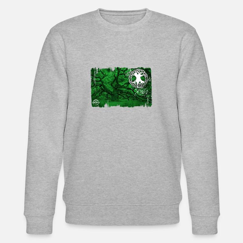 eiche mit lebensbaum grün - Stanley/Stella Unisex Bio-Sweatshirt CHANGER  - Grau meliert