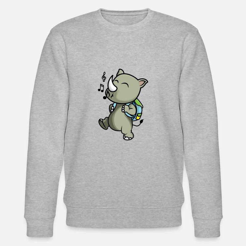 Fröhlicher Tier Schulanfänger - Stanley/Stella Unisex Bio-Sweatshirt CHANGER  - Grau meliert