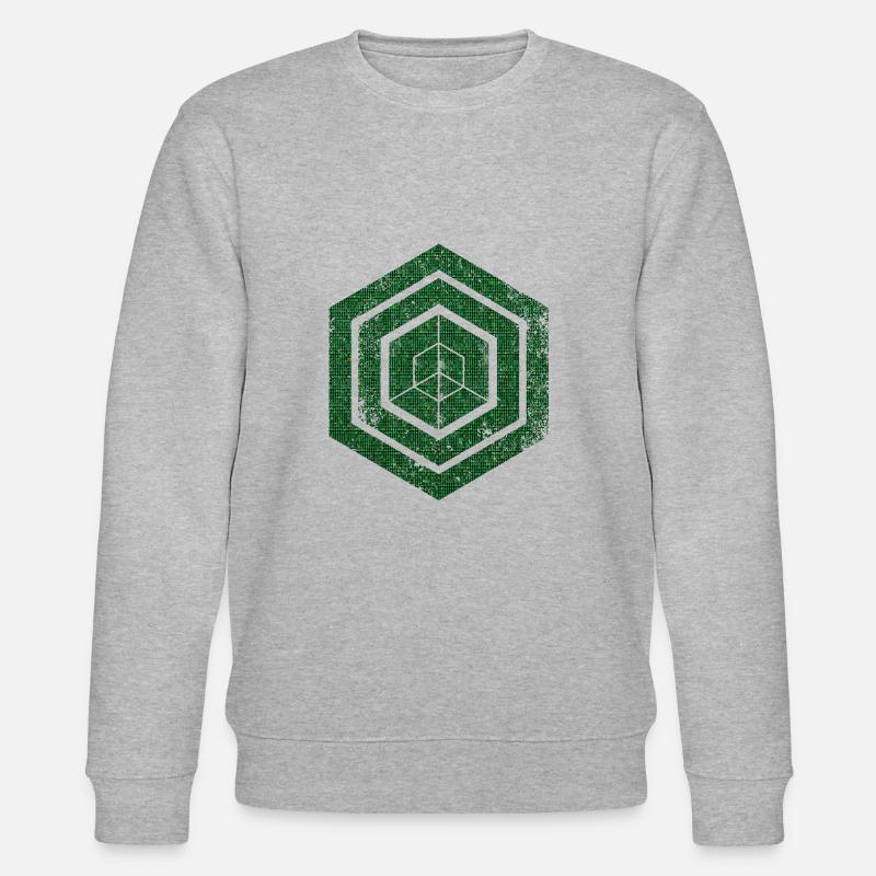 hexagon programming programmer coding geometric - Stanley/Stella CHANGER Unisex Organic Sweatshirt - heather grey