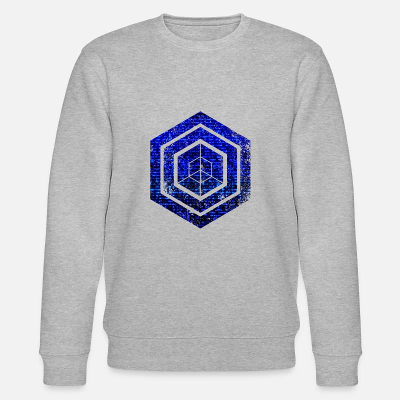 Hexagon-Programmierung Programmierer Codierung geometrisch - Stanley/Stella Unisex Bio-Sweatshirt CHANGER  - Grau meliert