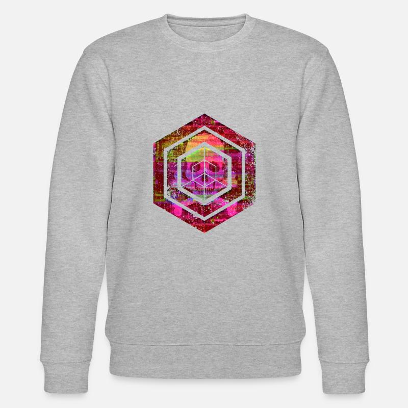 Hexagon-Programmierung Programmierer Codierung geometrisch - Stanley/Stella Unisex Bio-Sweatshirt CHANGER  - Grau meliert