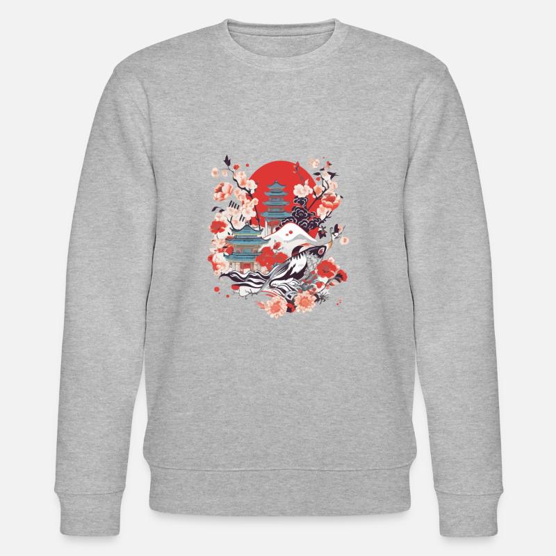 Japanische Folklore - Stanley/Stella Unisex Bio-Sweatshirt CHANGER  - Grau meliert