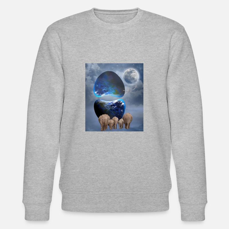 Flucht der Elefanten. - Stanley/Stella Unisex Bio-Sweatshirt CHANGER  - Grau meliert
