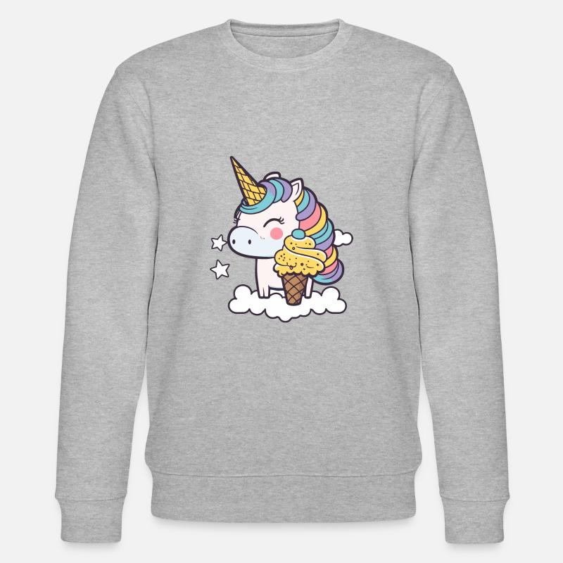 Eiscreme Einhorn - Stanley/Stella Unisex Bio-Sweatshirt CHANGER  - Grau meliert