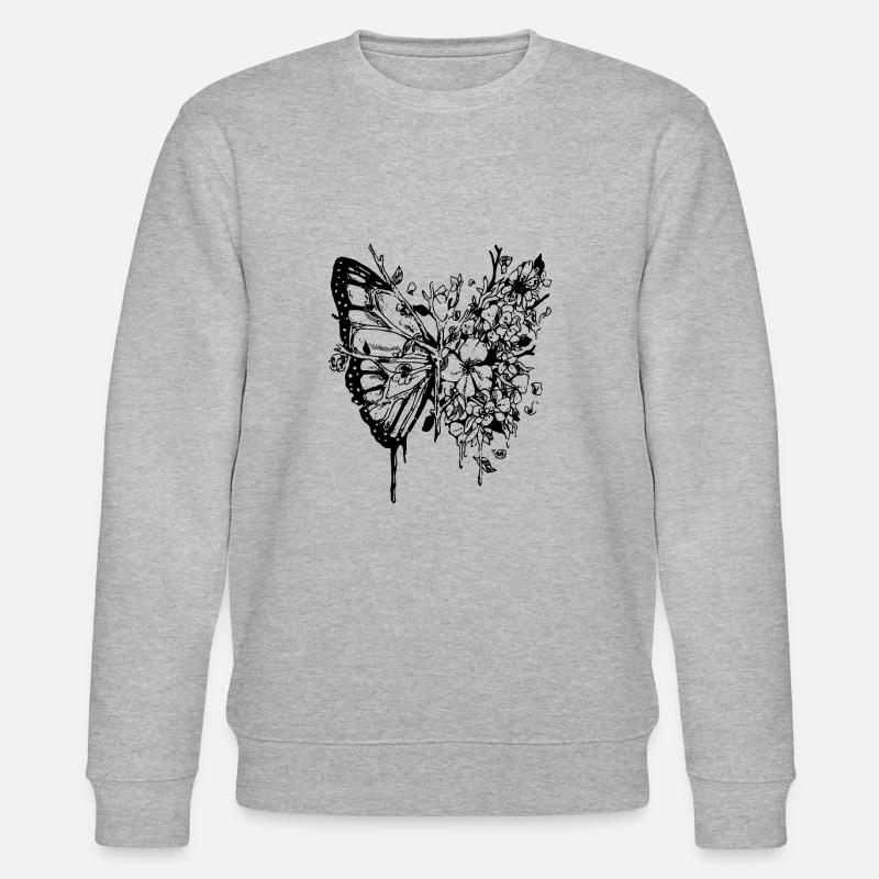 Branches d’arbres papillon - Sweat bio CHANGER Stanley/Stella Unisexe - gris chiné