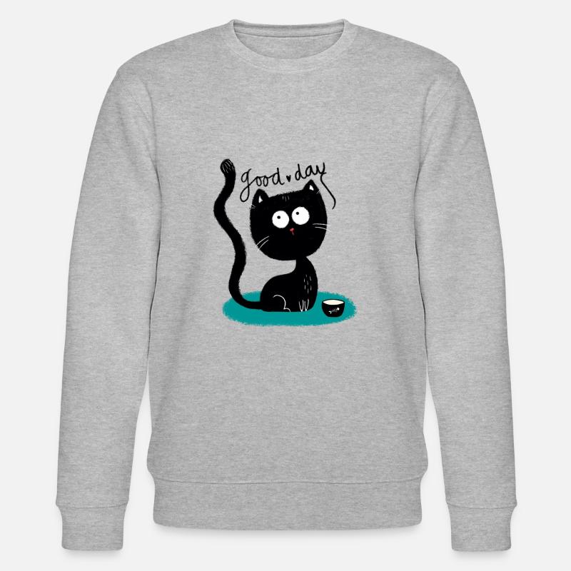 Kleines schwarzes Kätzchen - Stanley/Stella Unisex Bio-Sweatshirt CHANGER  - Grau meliert