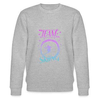 Skiing - Stanley/Stella Unisex Bio-Sweatshirt CHANGER  - Grau meliert - Vorne - Nik (191cm) & Marisol (170cm)