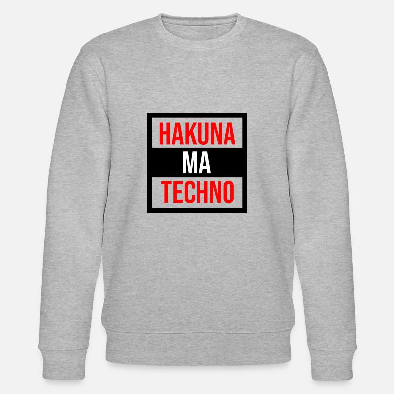 Hakuna Techno Zitat - Stanley/Stella Unisex Bio-Sweatshirt CHANGER  - Grau meliert