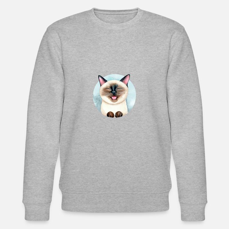 Katze im Kreis - Stanley/Stella Unisex Bio-Sweatshirt CHANGER  - Grau meliert