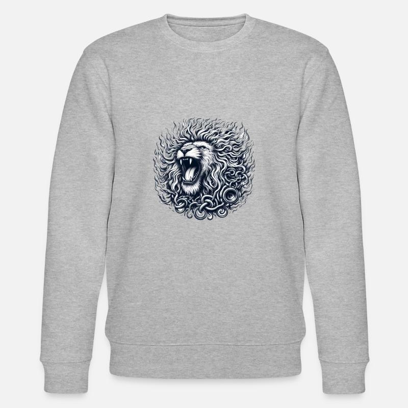 Leben wie ein Löwe - Stanley/Stella Unisex Bio-Sweatshirt CHANGER  - Grau meliert